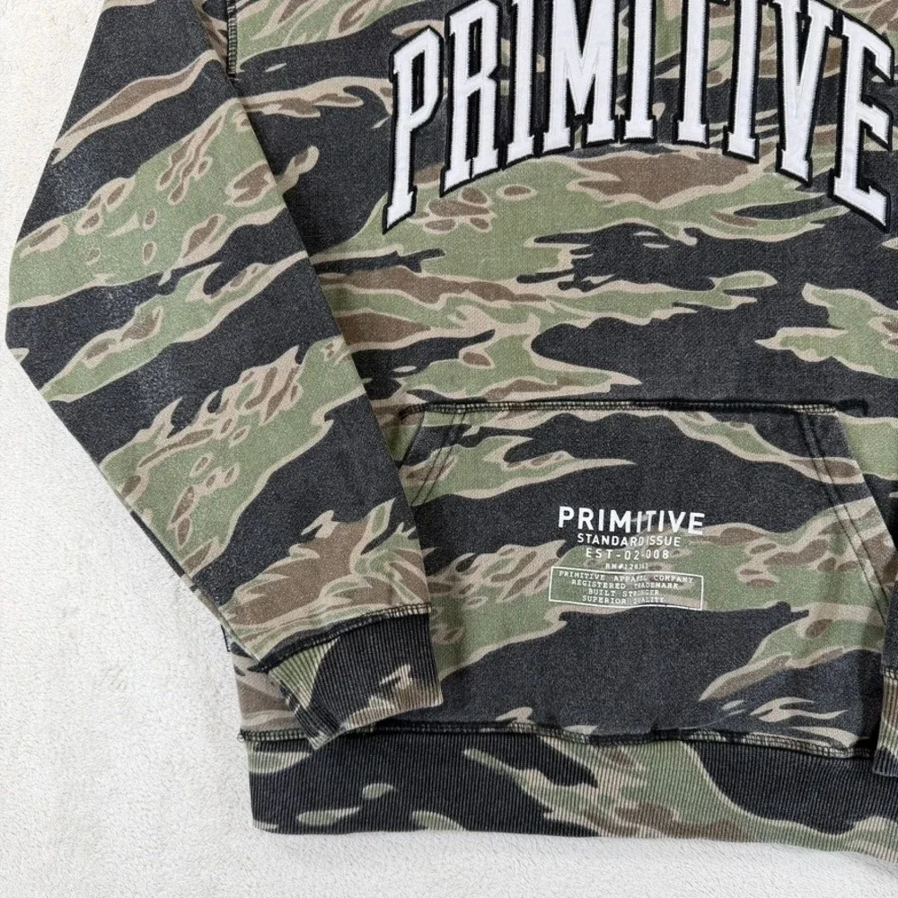 Primitive Skateboarding‎ Tiger Camo Hoodie Small Green Black Pullover Sweatshirt